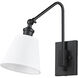 Elyon 14 inch 60 watt Matte Black Swing Arm Sconce Wall Light